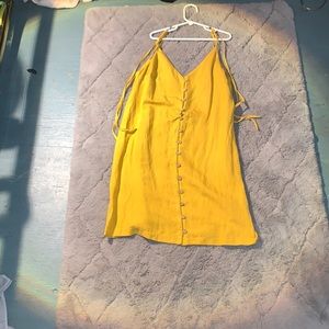 xs long mustard yellow button dress from forever 21